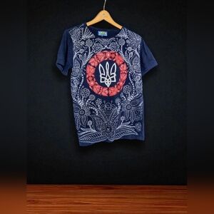 Ukrainian Trident L Navy Blue T-Shirt Made In Ukraine